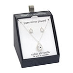 Sparkle Allure 2-pc. Cubic Zirconia Pure Silver Over Brass Pear Jewelry Set