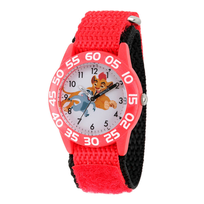 Disney Collection Lion Guard Boys Red And White Nylon Strap Watch
