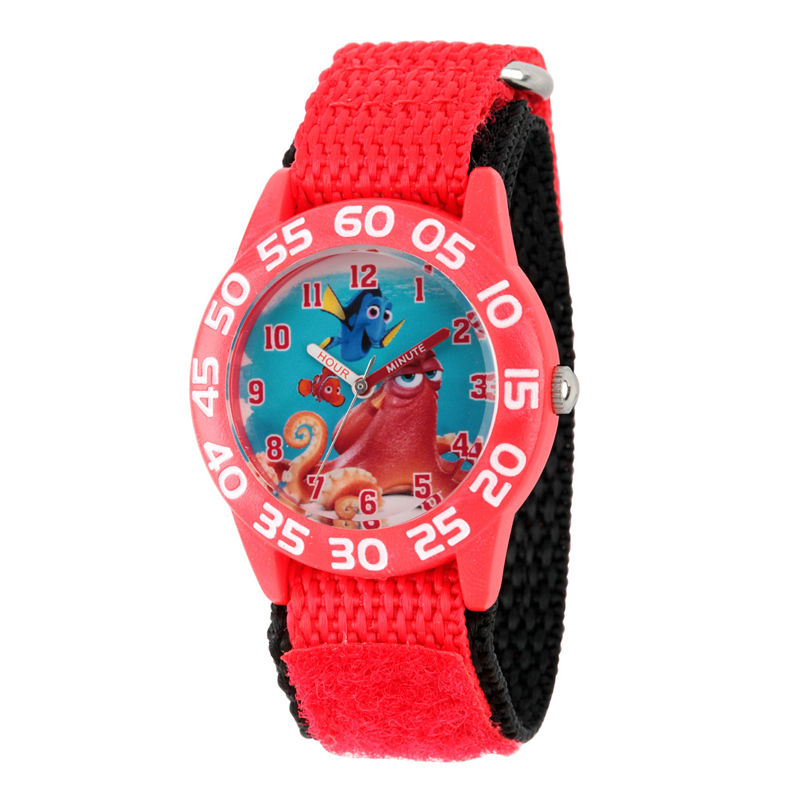 Disney Collection Boys Red Numbered Bezel Finding Dory Fast Strap Watch