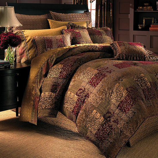 Croscill Classics Catalina Red 4 Pc Chenille Comforter Set