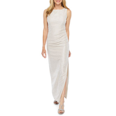 blue sage sleeveless evening gown
