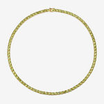 Womens Genuine Green Peridot 18K Gold Over Silver Tennis Necklaces