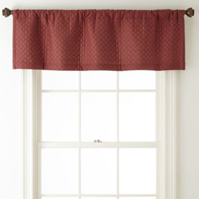 Linden Street Artisan Rod Pocket Valance Color Dark Red Jcpenney