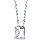 Sirena Womens 1/4 CT. T.W. Genuine White Diamond 14K White Gold Round Pendant Necklace
