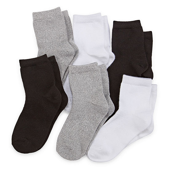 Okie Dokie Toddler Boys 6 Pair Quarter Socks, Color: Black Grey - JCPenney