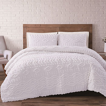 Brooklyn Loom Jameson 3pc Solid Duvet Cover Set Color Cream