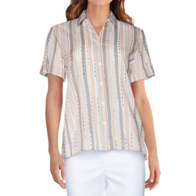 alfred dunner classics womens short sleeve blouse