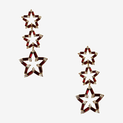 Bijoux Bar Crystal Star Drop Earrings