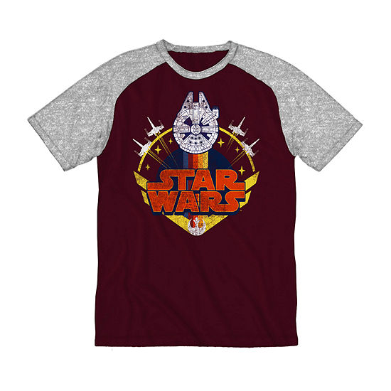 Big and Tall Mens Crew Neck Short Sleeve Regular Fit Star Wars Graphic T-Shirt