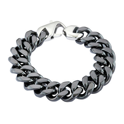 Mens Black Stainless Steel & Black Ceramic Chain BraceletJCPenney