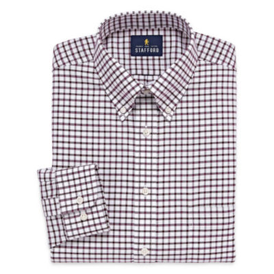 stafford travel wrinkle free oxford long sleeve dress shirt