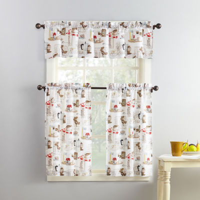 Brew 3 Pc Rod Pocket Kitchen Curtain Set Jcpenney Color White
