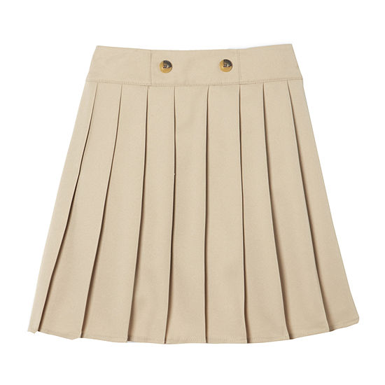 French Toast Front Button Pleated Scooter Girls Elastic Waist Scooter Skirt