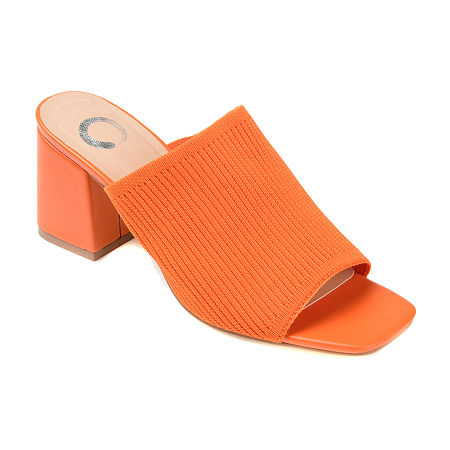 70s Shoes, Platforms, Boots, Heels | 1970s Shoes Journee Collection Womens Lorenna Pumps Block Heel 7 12 Wide Orange $55.99 AT vintagedancer.com