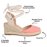 Journee Collection Womens Monte Lace-up Round Toe Espadrille Wedge