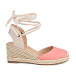 Journee Collection Womens Monte Lace-up Round Toe Espadrille Wedge
