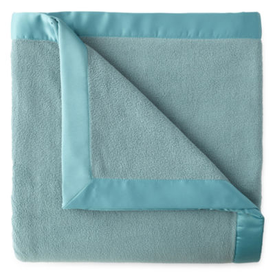 JCPenney Home Satin Trim Fleece Blanket JCPenney