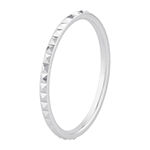 Womens 10K White Gold Wedding Stackable Ring