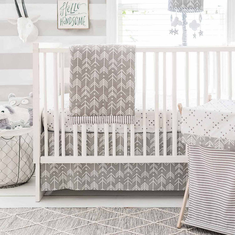 My Baby Sam Little Adventurer 3-Pc. Modern Crib Bedding Set, Gray