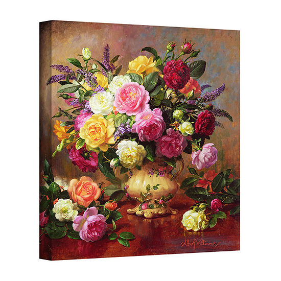 Brushstone Roses From a Victorian Garden Gallery Wrapped Canvas Wall Art