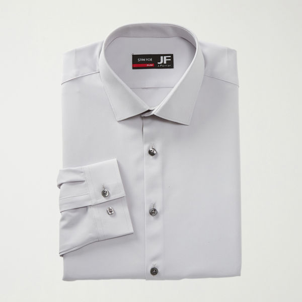 J. Ferrar 360 Stretch Slim Performance Mens Slim Fit Stretch Fabric Long Sleeve Dress Shirt