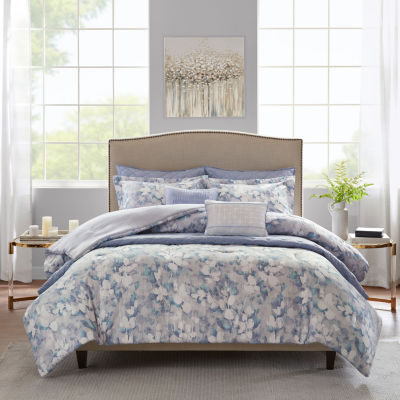 Madison Park Zinnia 8pc. Floral Comforter Set, Color Blue JCPenney