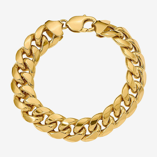 14K Gold 8-9 Inch Semisolid Curb Chain Bracelet