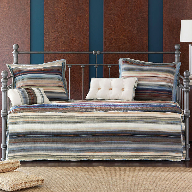 Retro Chic Cotton Striped Daybed Cover, Retro Chic Daybed, White