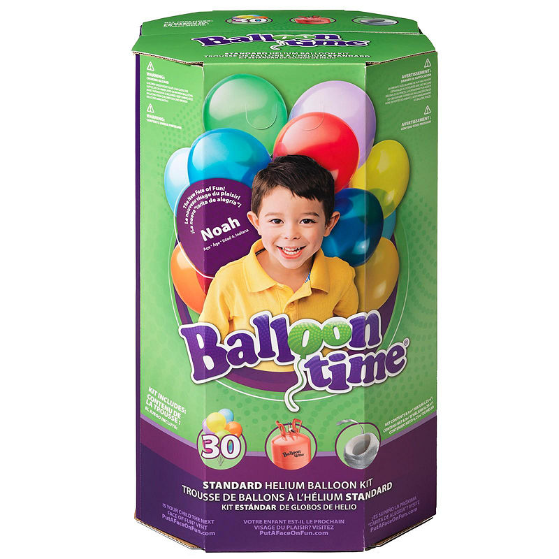 Balloon Time 9.5in Helium Tank Kit, Includes 30 Balloons & Ribbon