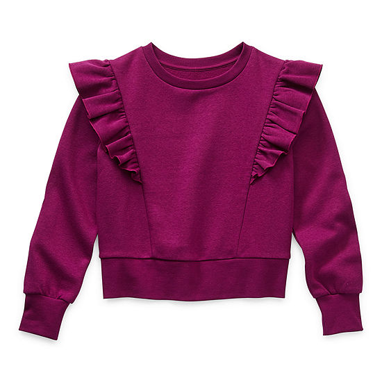 Thereabouts Little & Big Girls Round Neck Long Sleeve Sweatshirt