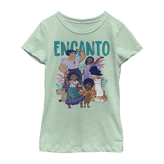 Disney Encanto Little & Big Girls Crew Neck Encanto Short Sleeve Graphic T-Shirt