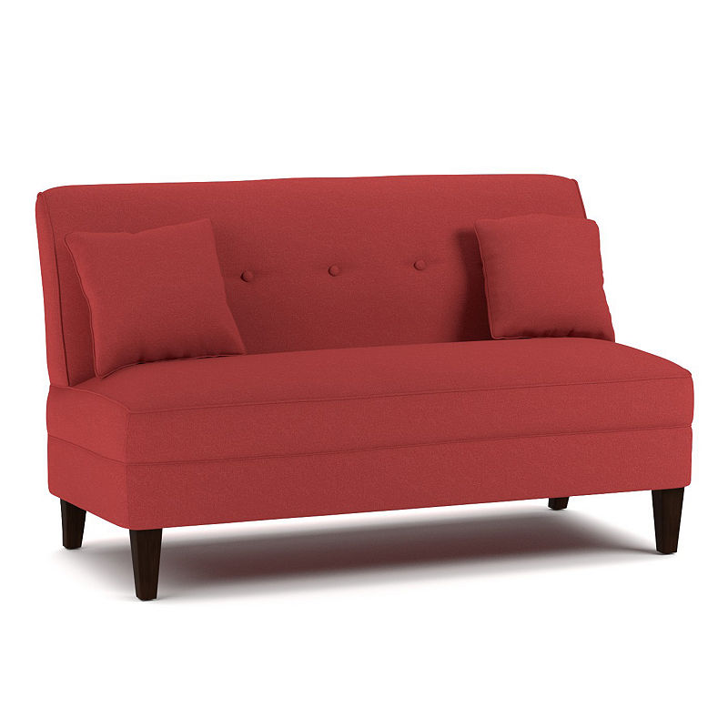 Handy Living Ester Button Tufted Loveseat, Red