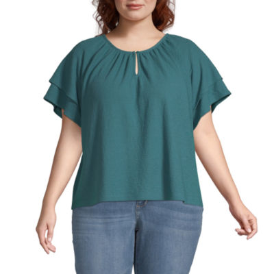 women's short sleeve peasant tops
