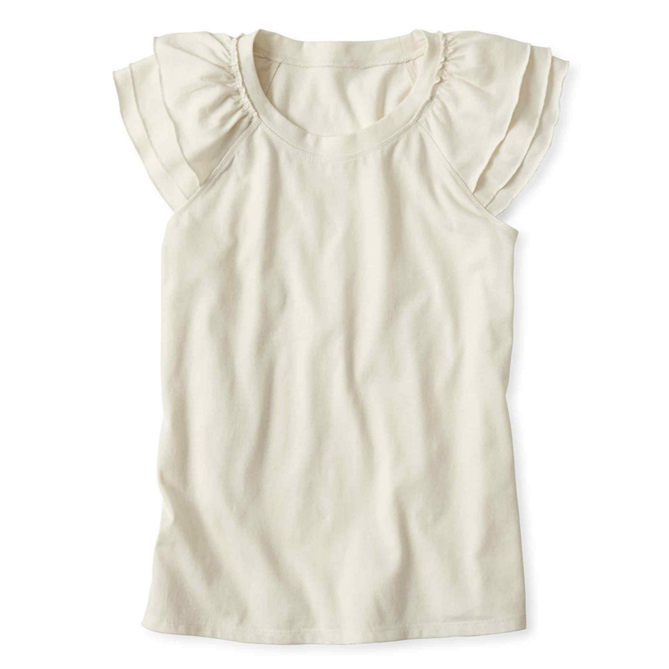 Total Girl Flutter Sleeve Top   Girls 7 16 and Plus, Ivory, Girls