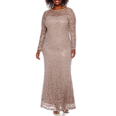 marina long sleeve lace gown