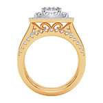 Limited Edition! Womens 1 CT. T.W. Genuine White Diamond 10K Gold Bridal Set
