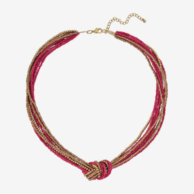 Mixit Pink Knot 19 Inch Beaded Necklace