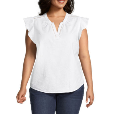 liz claiborne womens v neck short sleeve blouse