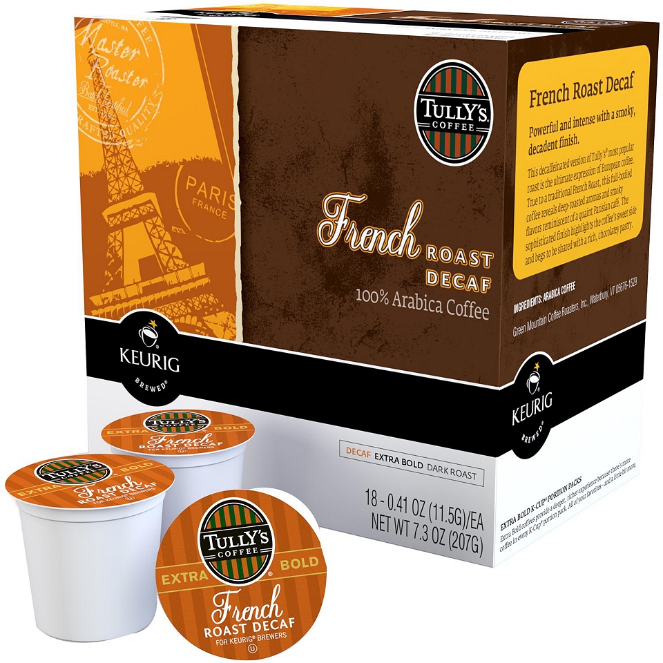 Keurig K Cup French Roast Decaf Coffee Packs by Tullys