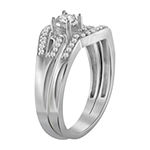 Womens 1/3 CT. T.W. White Cubic Zirconia Sterling Silver Engagement Ring