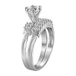Womens 1 3/4 CT. T.W. White Cubic Zirconia Sterling Silver Engagement Ring