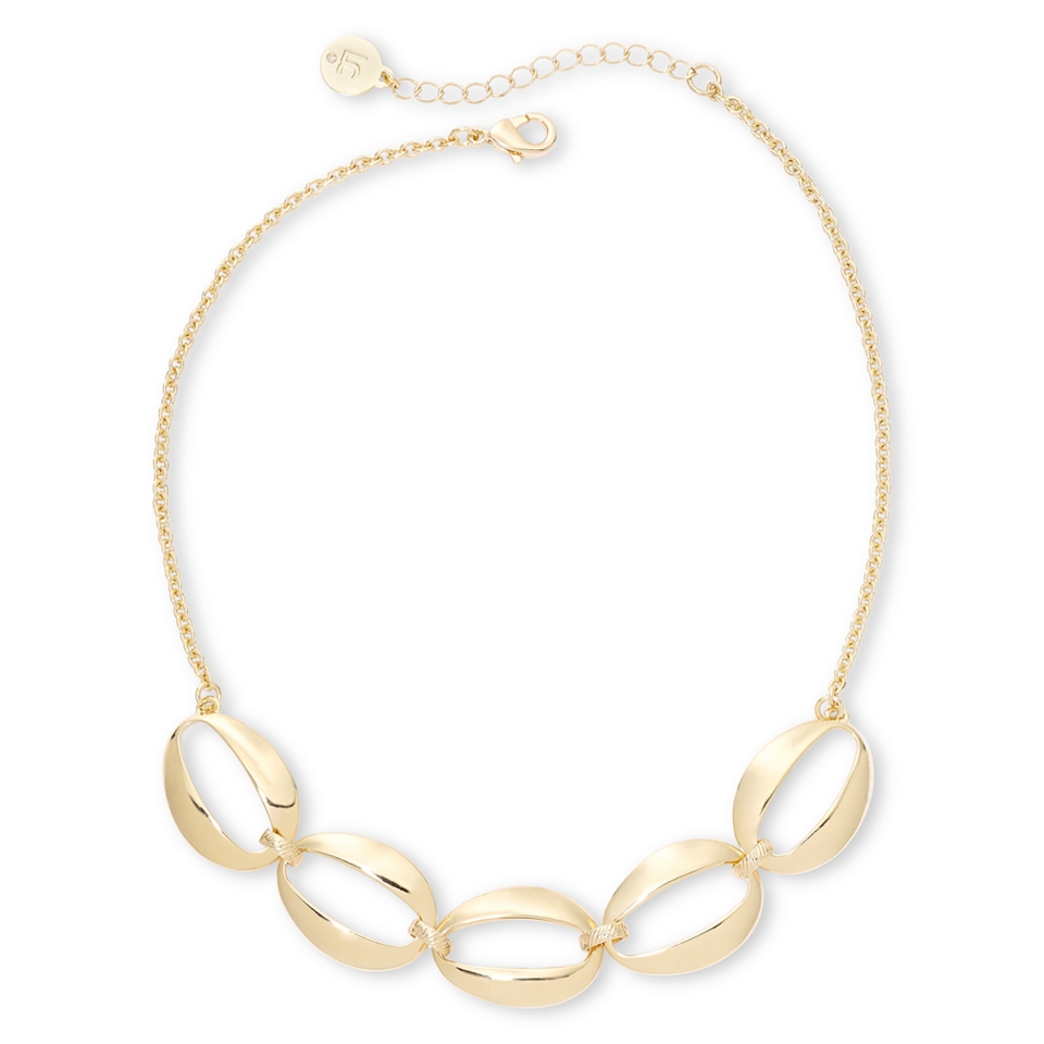 LIZ CLAIBORNE Gold Tone Loop Collar Necklace, Yellow