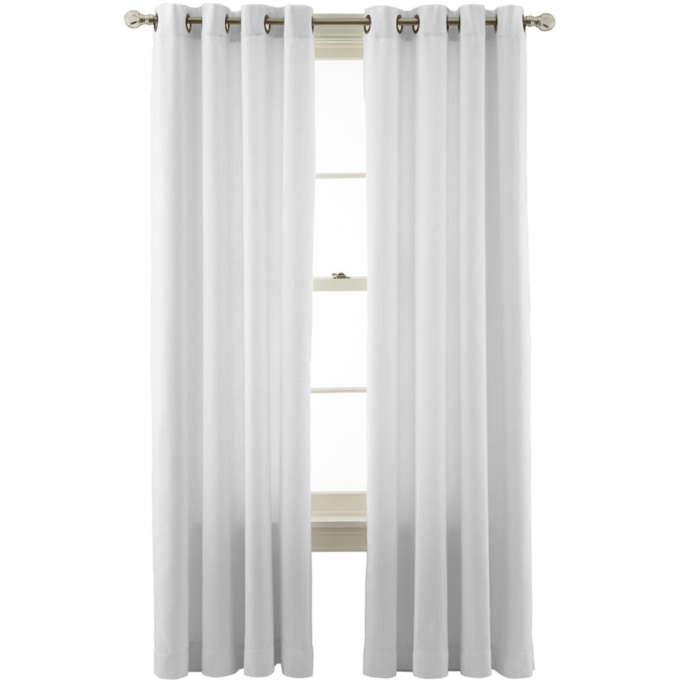MARTHA STEWART MarthaWindow Lineage Grommet Top Curtain Panel, White