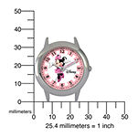 Disney Minnie Mouse Kids Time Teacher Pink Leather Strap Watch