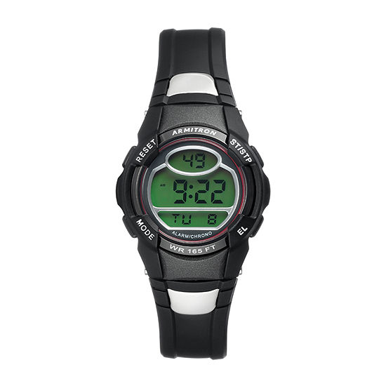 Armitron Pro Sport Mens Digital Black Strap Watch 40/8089reds