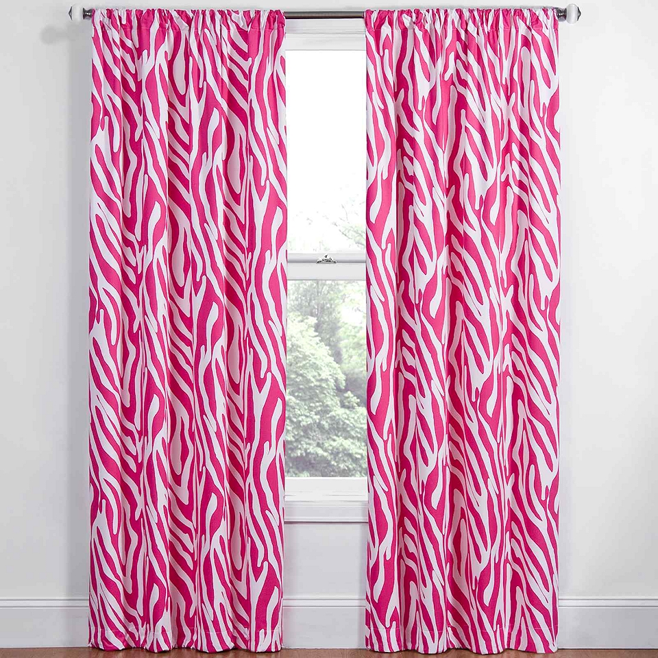 Eclipse Kids Safari Rod Pocket Thermal Blackout Curtain Panel, Pink
