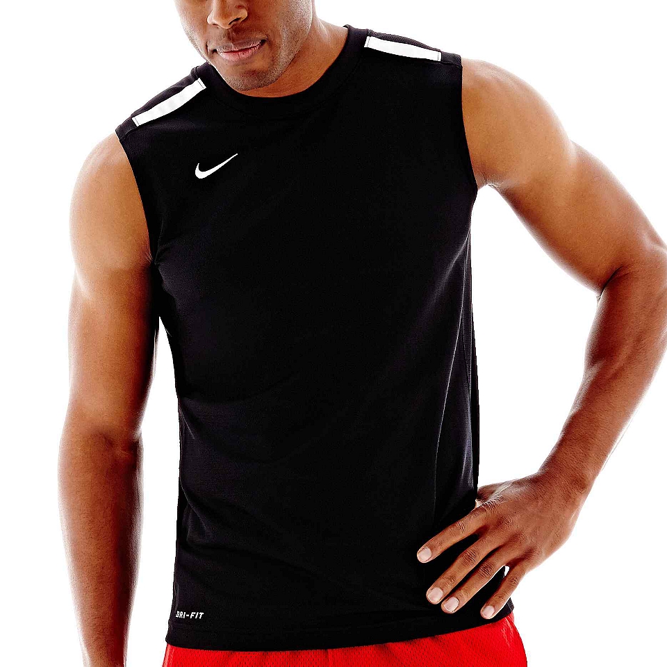 Nike League Basketball Sleeveless Tee, Black/White, Mens