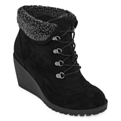 lace up wedge heel boots