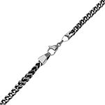 Mens Antique Finish Stainless Steel & Black IP Foxtail Chain