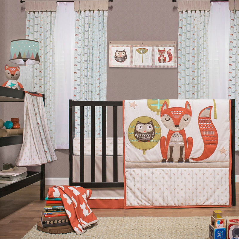 Little Haven 4-Pc. Clever Fox Crib Bedding Set